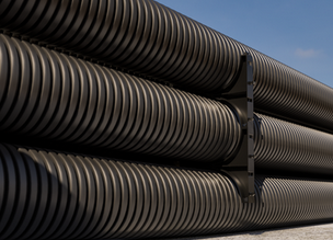 Труба гибкая двустенная д. 50мм с/з цвет черный, ПНД гибкая для открытой прокладки д.50мм, SN13, ПВ-0, УФ