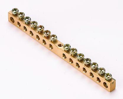 Шина нулевая DEKraft  ШН-101 14 групп/крепеж по центру, сечение 6x9 мм, 100А ШН-101