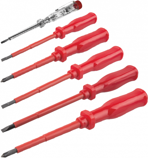 Набор отверток диэлектрических до 1000В, тестер, 6 предметов.  Navigator 61 266 NSD-S02