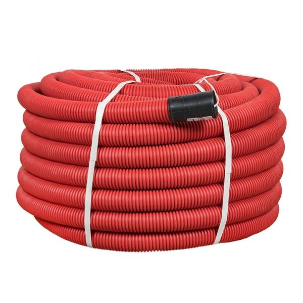 Труба гибкая двустенная д. 50мм, с/з цвет красный (50м) EKF PROxima